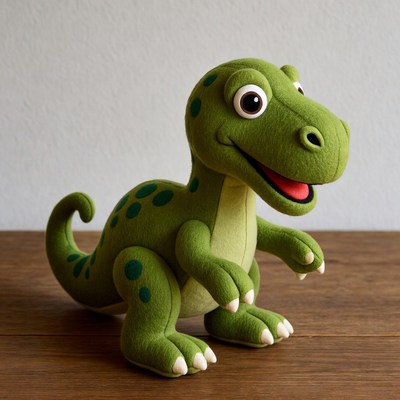 Cute green dinosaur plush toy