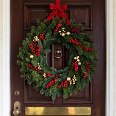 Beautiful holiday wreath decoration