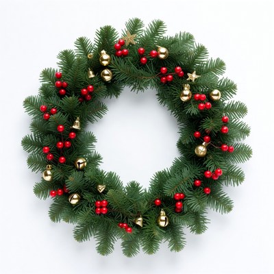 Festive christmas wreath decoration