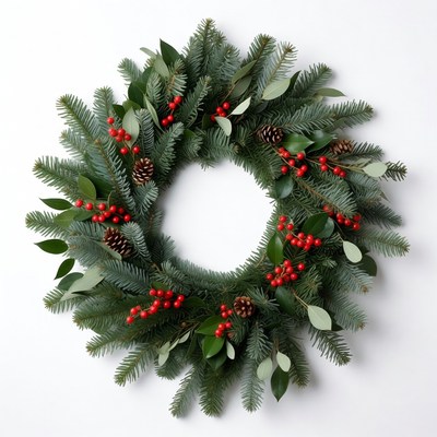 Beautiful holiday wreath decoration design