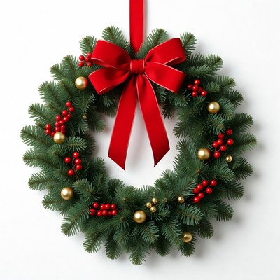 Festive christmas wreath decor