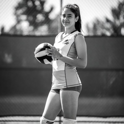Young volleyball player ready for match