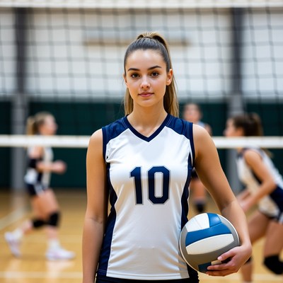 Young volleyball player in action