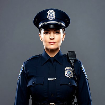 Confident female police officer portrait
