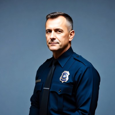 Confident police officer portrait