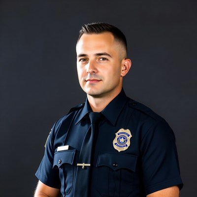 Confident police officer portrait