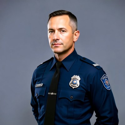 Portrait of confident police officer