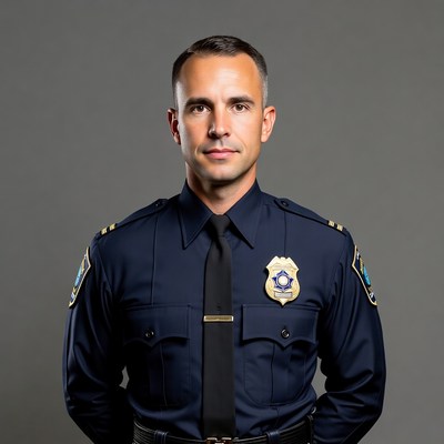 Confident police officer portrait