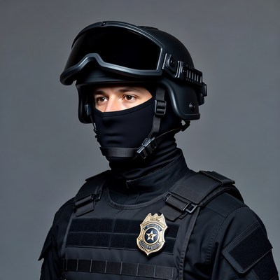 Swat officer in tactical gear