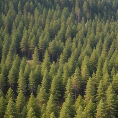 Lush green forest landscape in spring