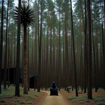 Silent reflection in the forest