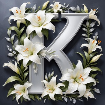 Elegant floral letter k design