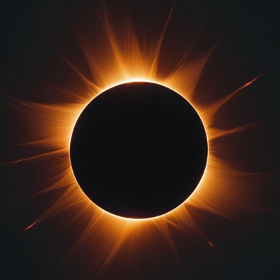 Solar eclipse with radiant corona effect