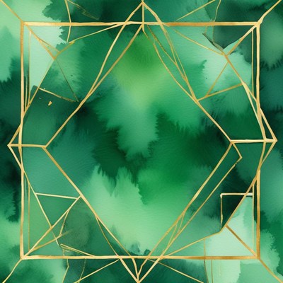 Green and gold geometric pattern background