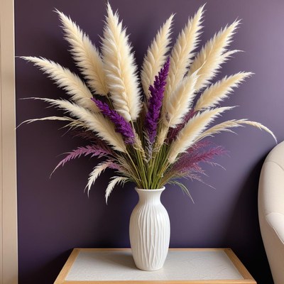 Elegant pampas grass arrangement display
