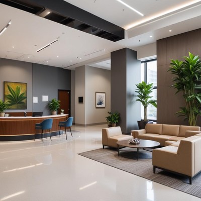 Modern office reception area design