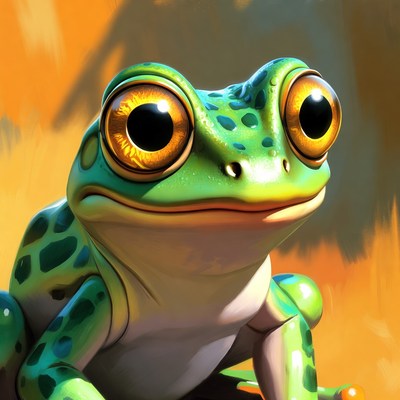 Colorful frog close-up in nature