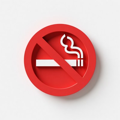 No smoking sign on red background