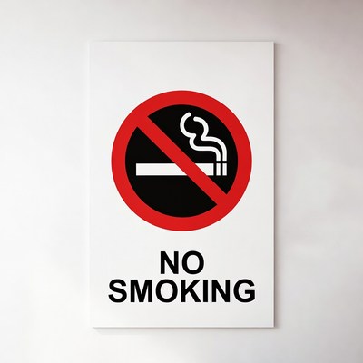 Clear smoking prohibition sign indoors