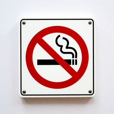 No smoking sign on wall