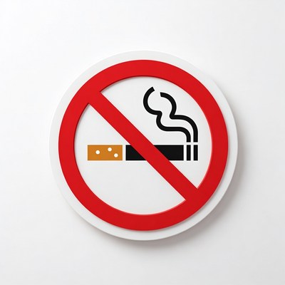 No smoking warning sign displayed clearly