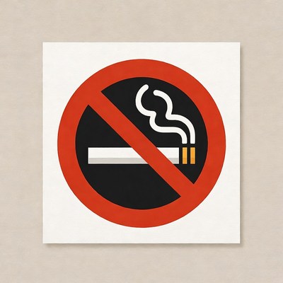 No smoking sign with cigarette graphic