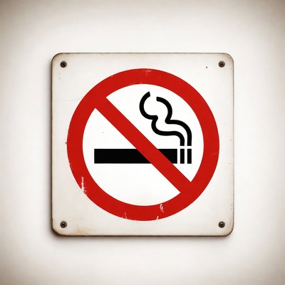 No smoking sign on wall