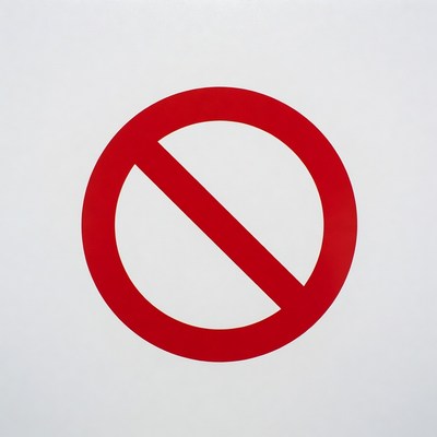 No entry sign on white background