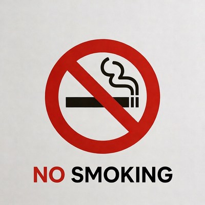 No smoking sign on wall