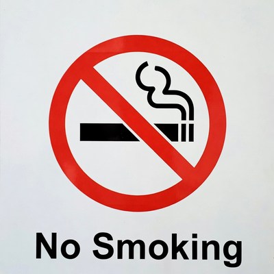 Clear no smoking sign displayed