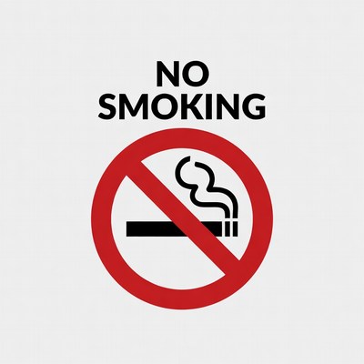 Sign prohibiting smoking indoors