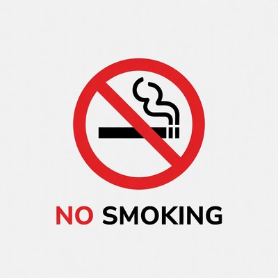 Clear warning sign against smoking