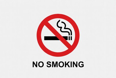 No smoking sign with clear warning message
