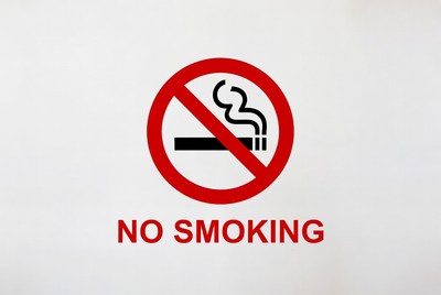 No smoking warning sign displayed