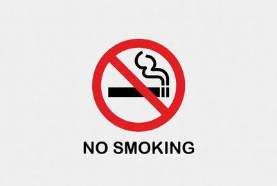 Clear no smoking warning sign