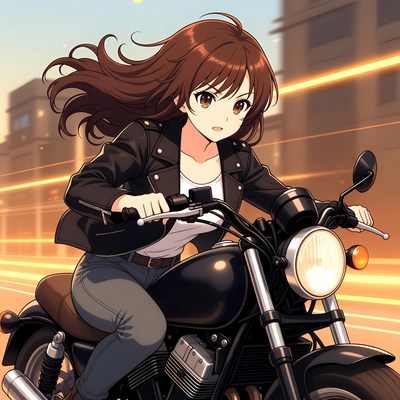 Young rider on a motorcycle