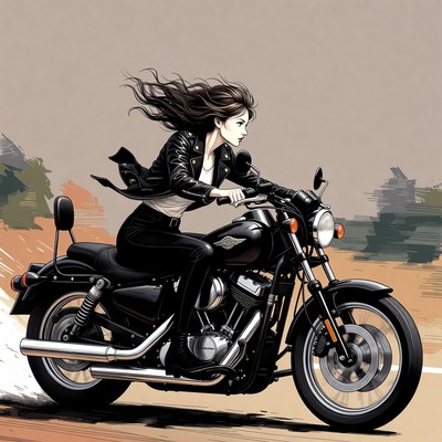 Riding a motorcycle through open road