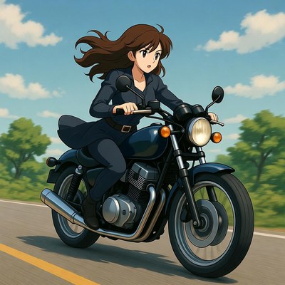 Riding through sunny landscapes with joy