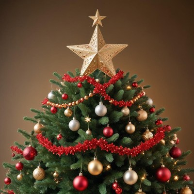 Festive christmas tree decoration