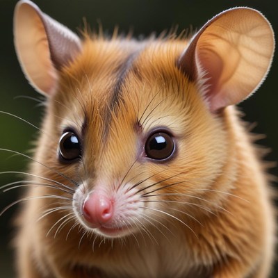 Cute marsupial close-up shot