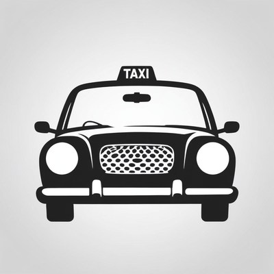 Classic taxi front view design