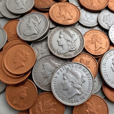 Vintage coins from historical collection