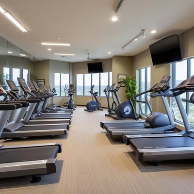Modern gym with cardio equipment