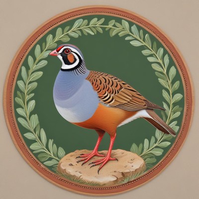 Beautiful bird illustration on green background