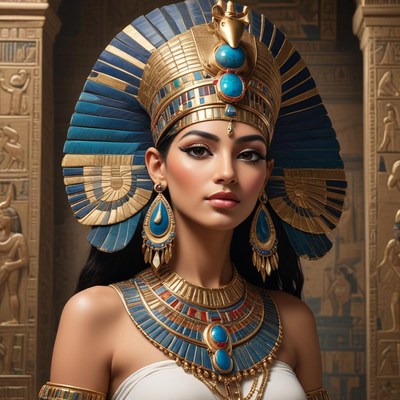 Ancient egyptian queen in regal attire