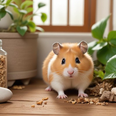 Hamster in cozy home setting