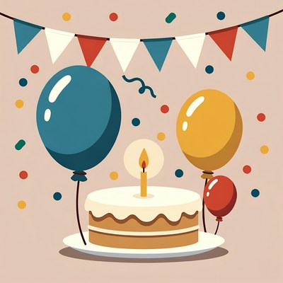 Colorful birthday celebration scene