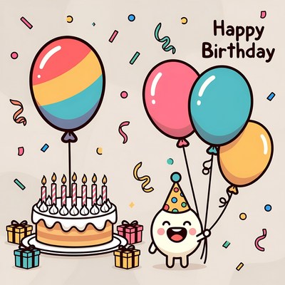 Happy birthday celebration with cake