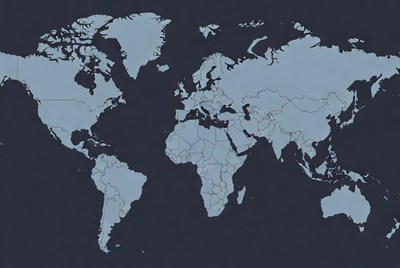 World map showing continents and countries