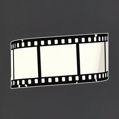 Empty film strip design on gray background